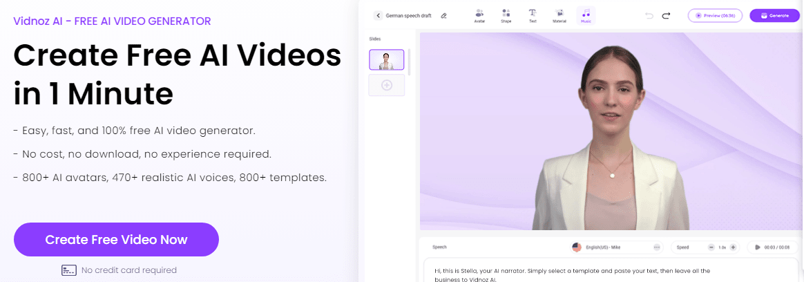 Vidnoz AI video maker