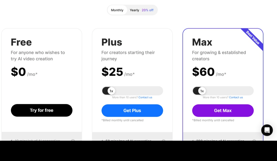 Invideo AI Pricing