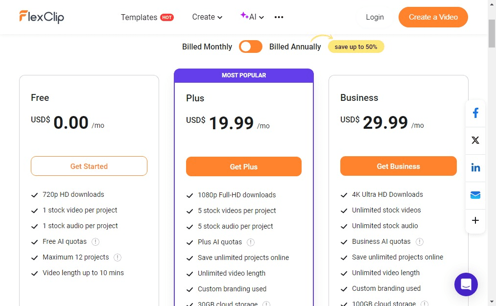 FlexClip Pricing