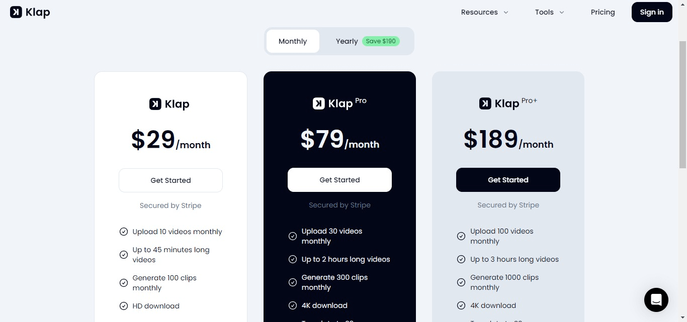 Klap AI Pricing