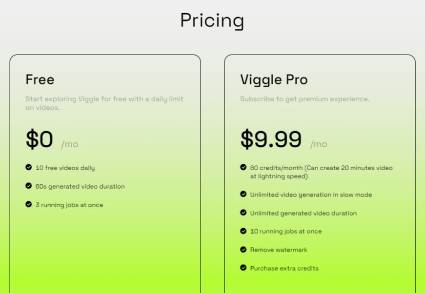 Viggle AI Pricing