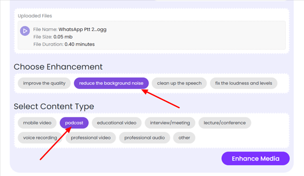 Choosing the enhancement mode