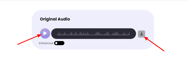 Previewing the Audioenhencer.ai output