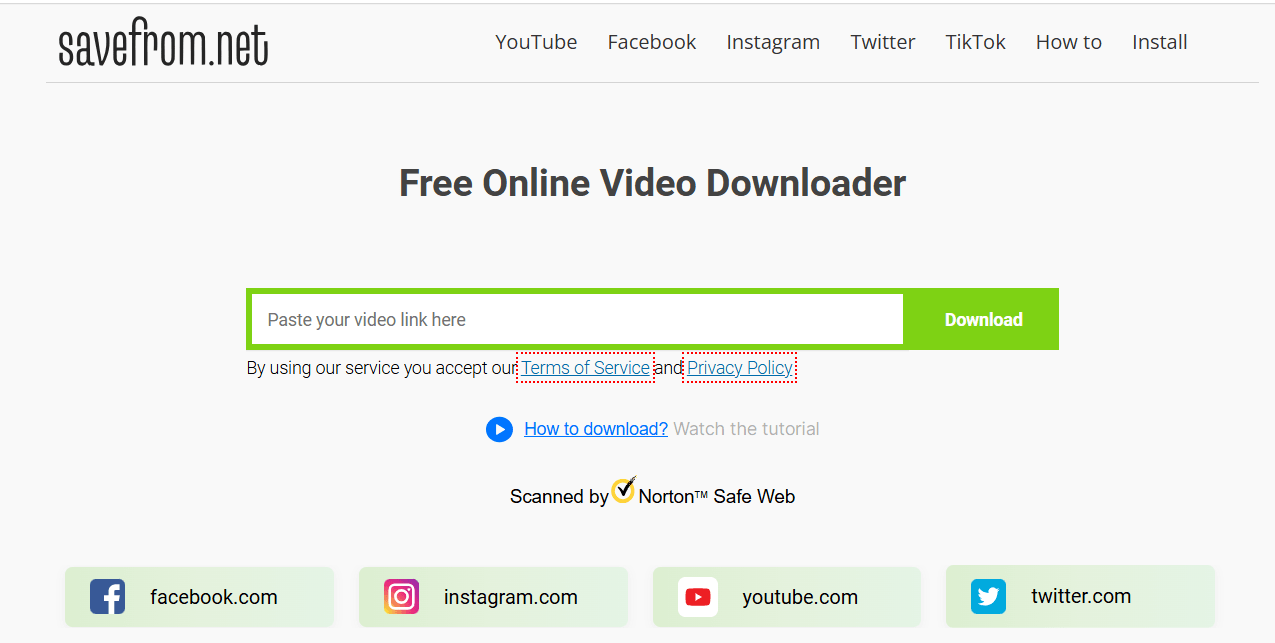 SaveFrom.net video downloader