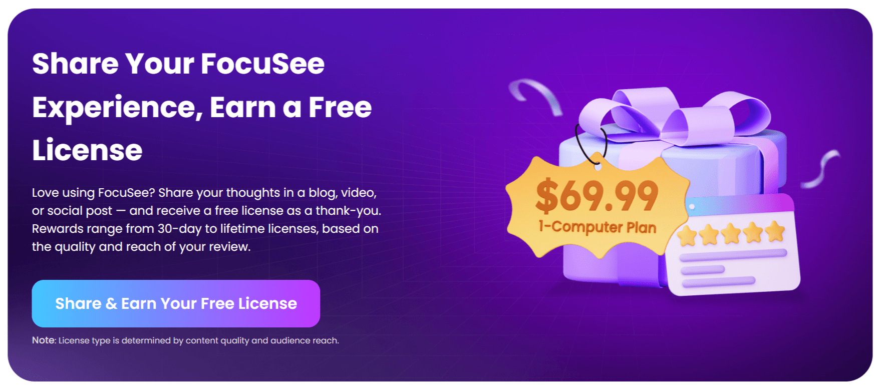 Share Your FocuSee Experience, Earn a Free License