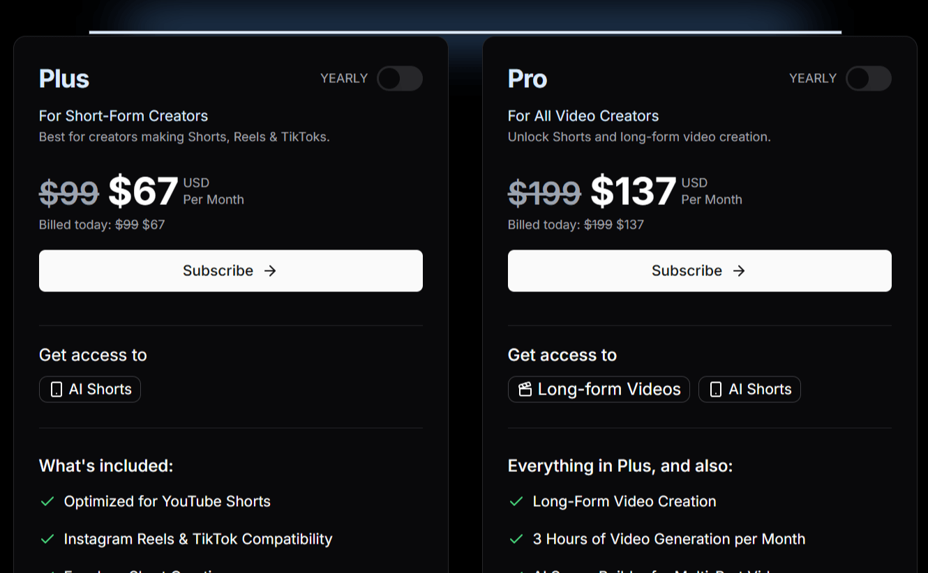 Vid.ai Pricing