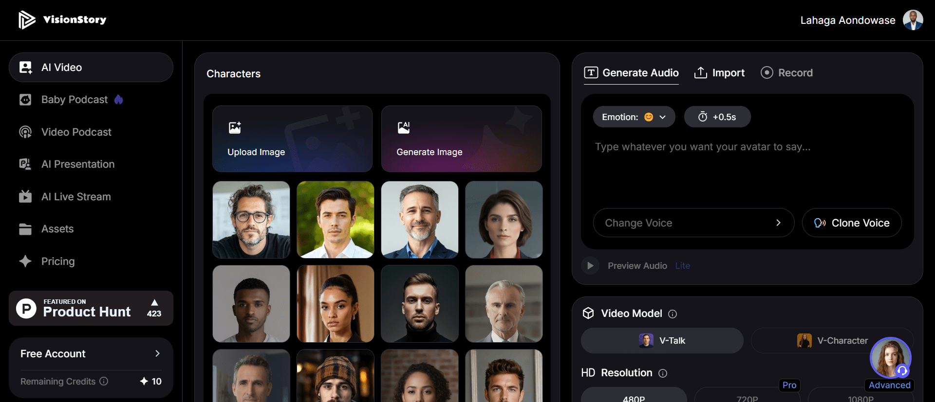 VisionStory Dashboard
