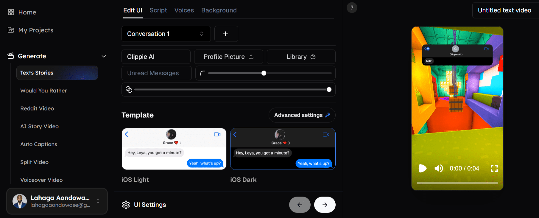Clippie AI Short video generator with text stories, Reddit video, auto caption and more