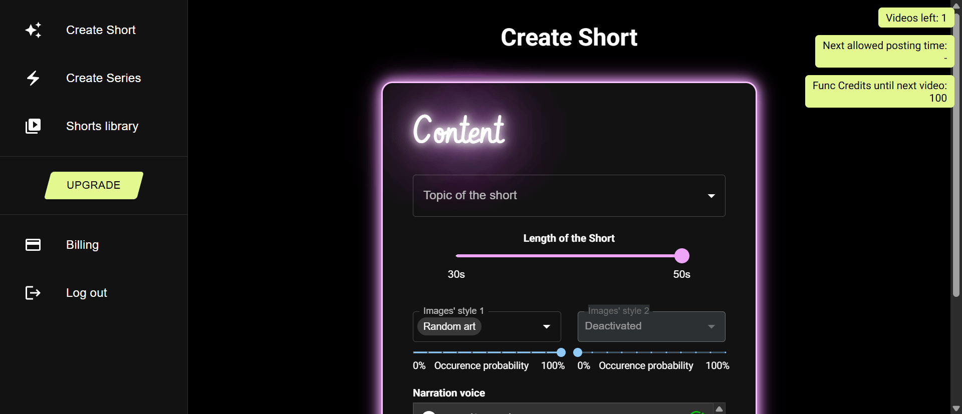 MagicShorts AI shorts generator and series creator interface with editing capabilities