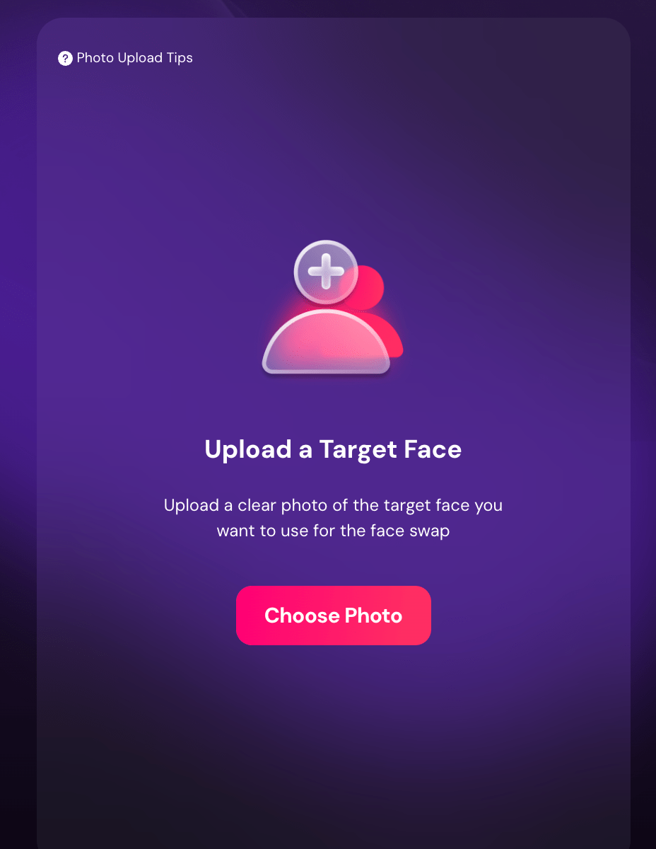 Face swap tool image uploader