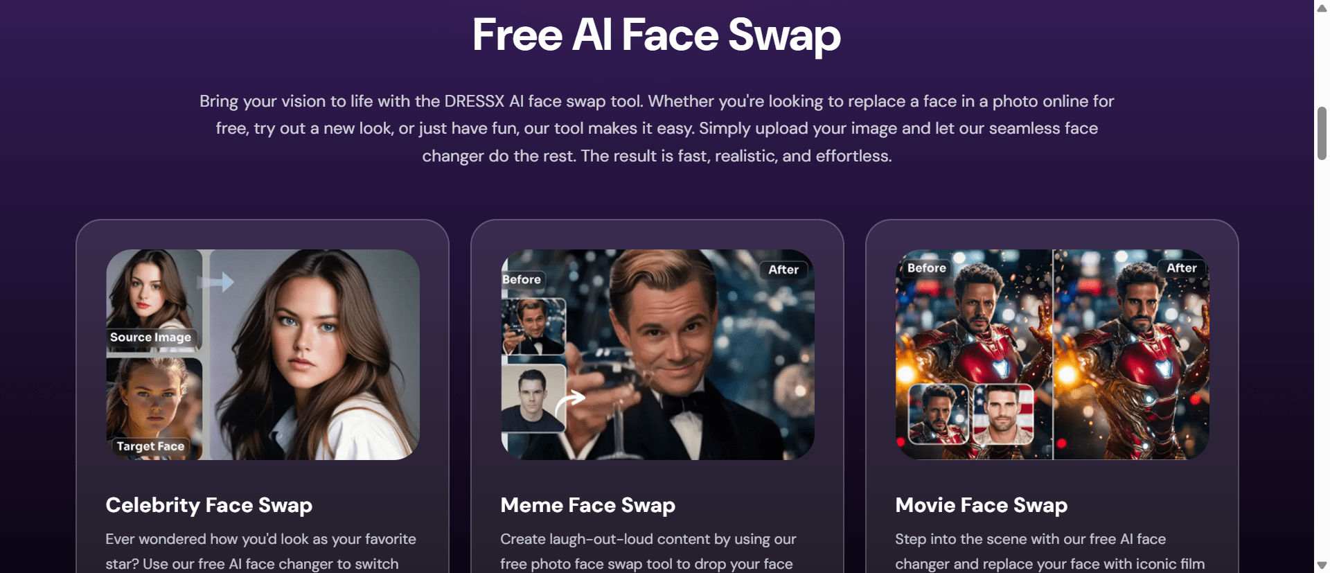 Video frames face swapping tool