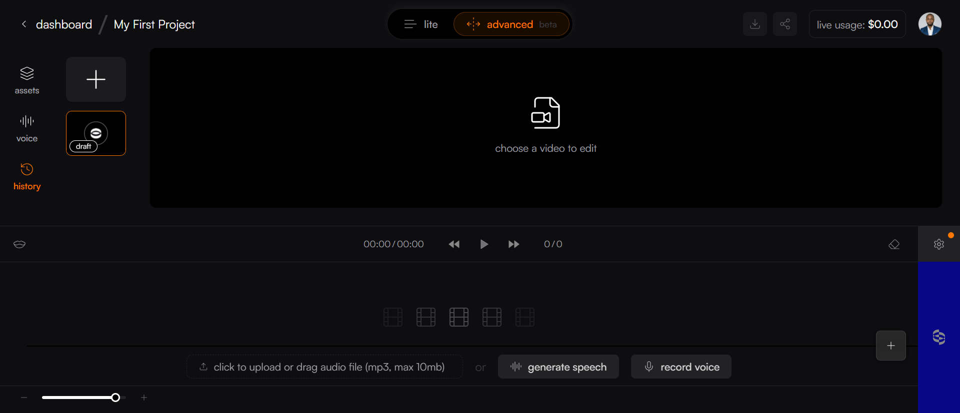 Sync.so AI dashboard interface