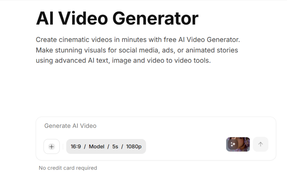 ImaginArt AI Video Generator Interface