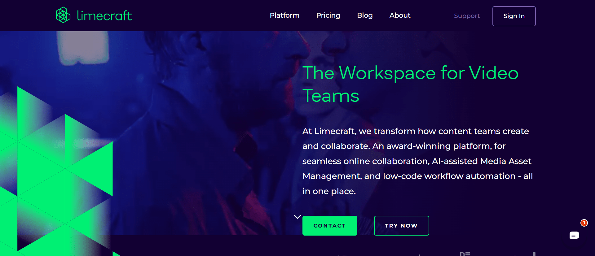 Limecraft Website Interface - The Workspace for Video Teams _ Limecraft