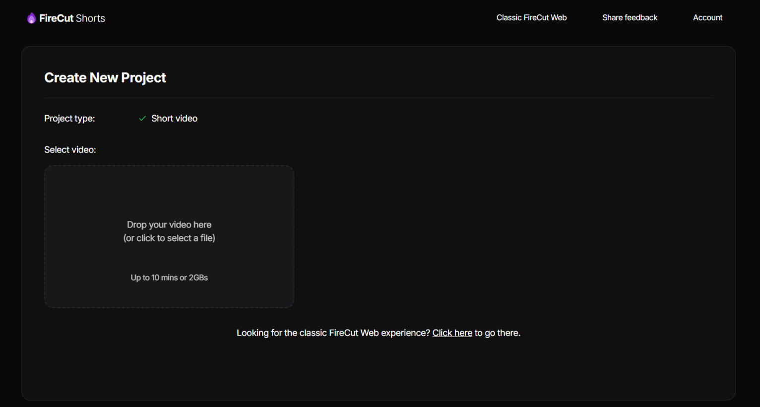 FireCut Shorts interface