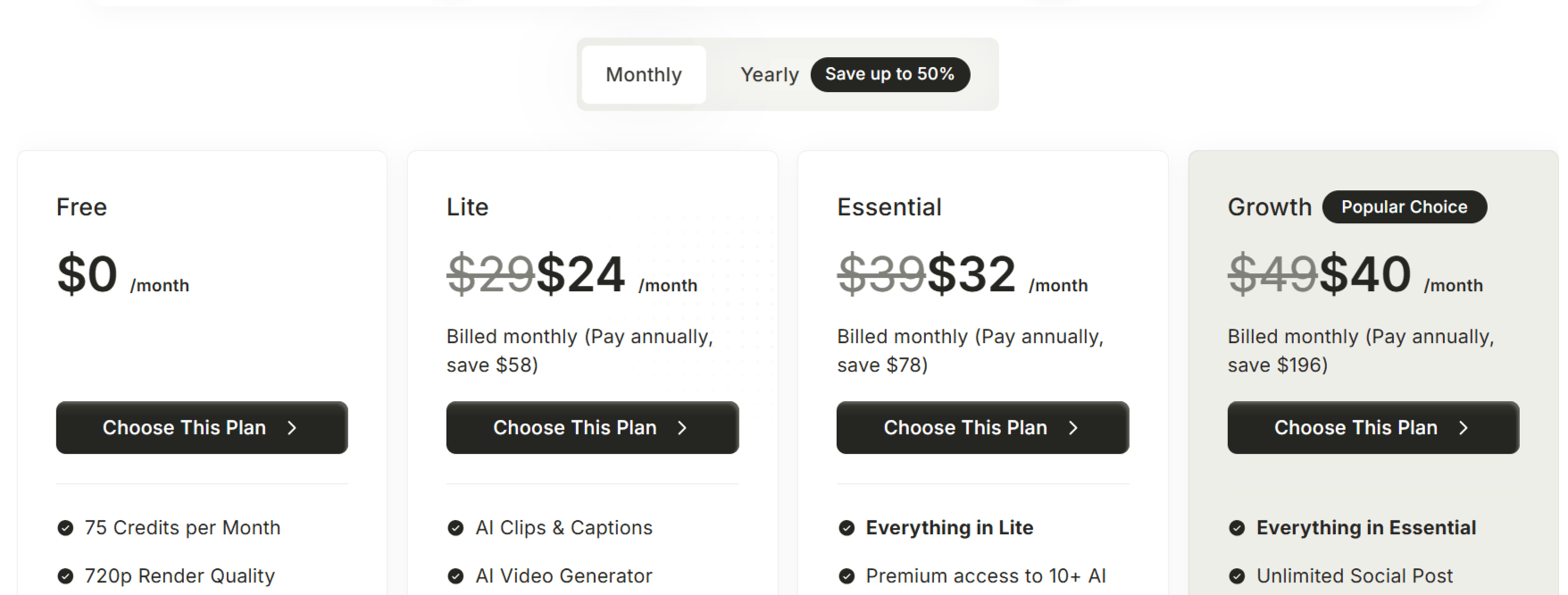 Quso AI Pricing Plans