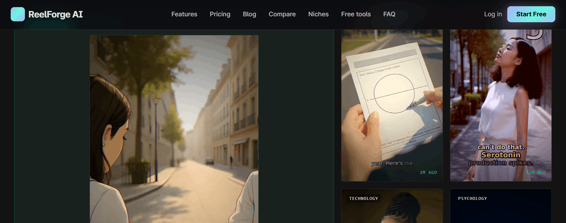 ReelForge AI website