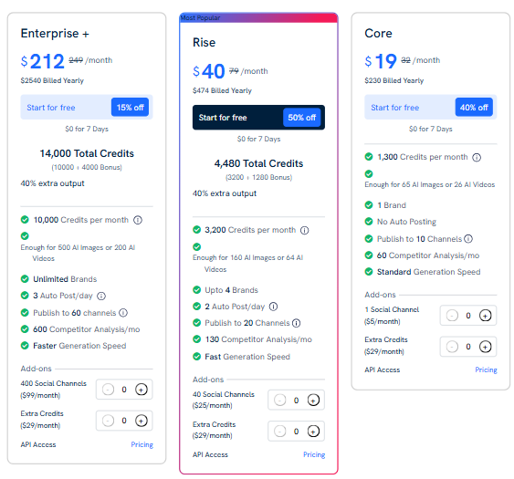 Predis AI Pricing Plans