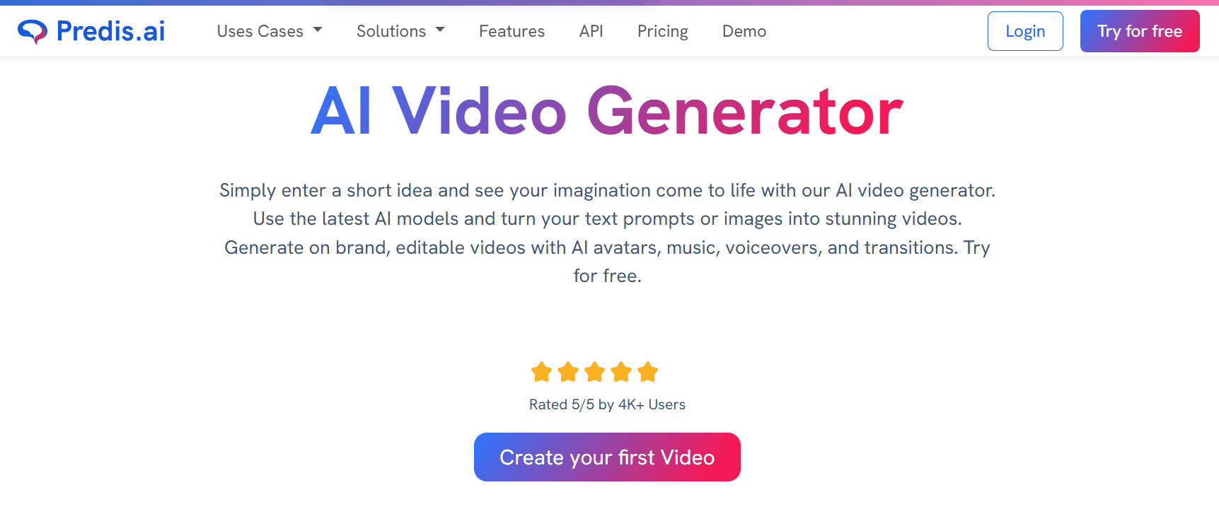 Predis AI video generator website