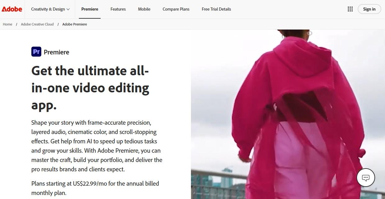 Adobe Premiere Pro website
