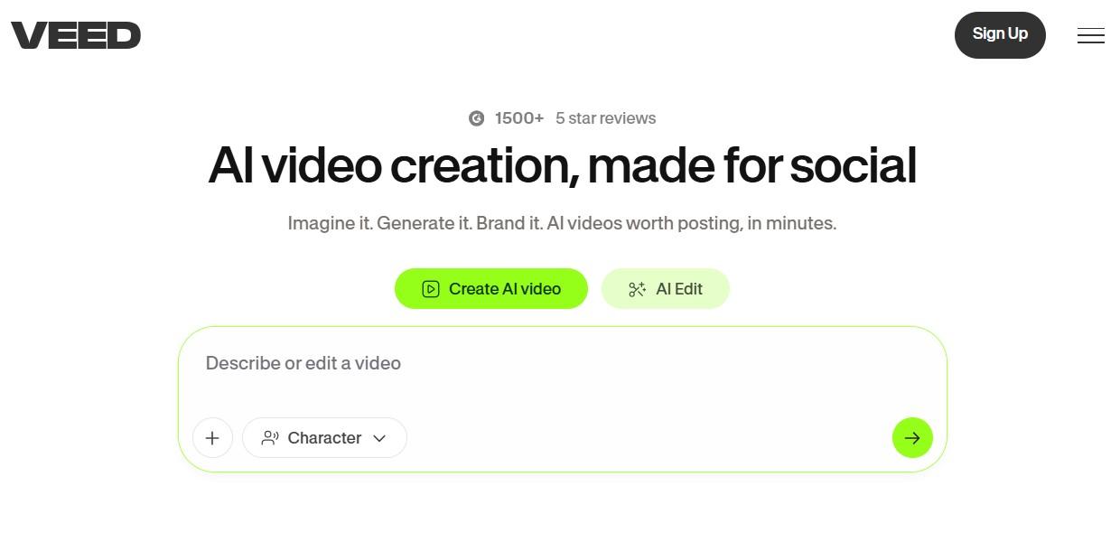 VEED AI video too website