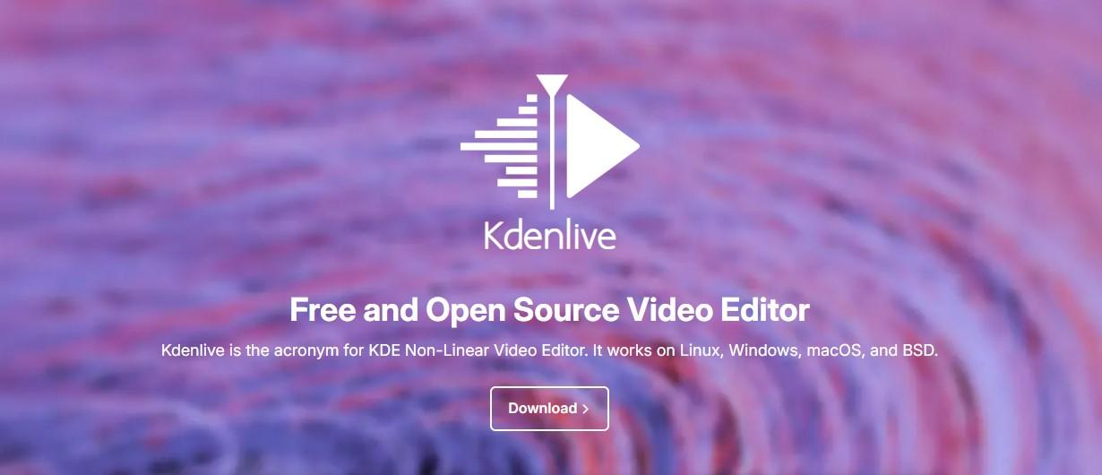 Kdenlive video editor website