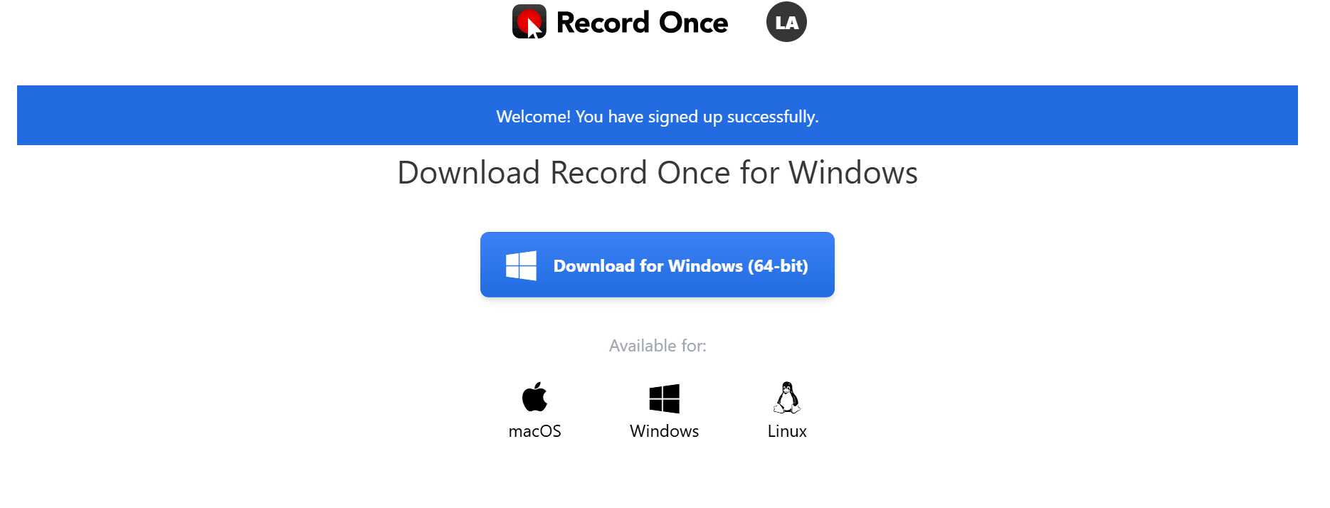 Record Once AI Dashboard Interface