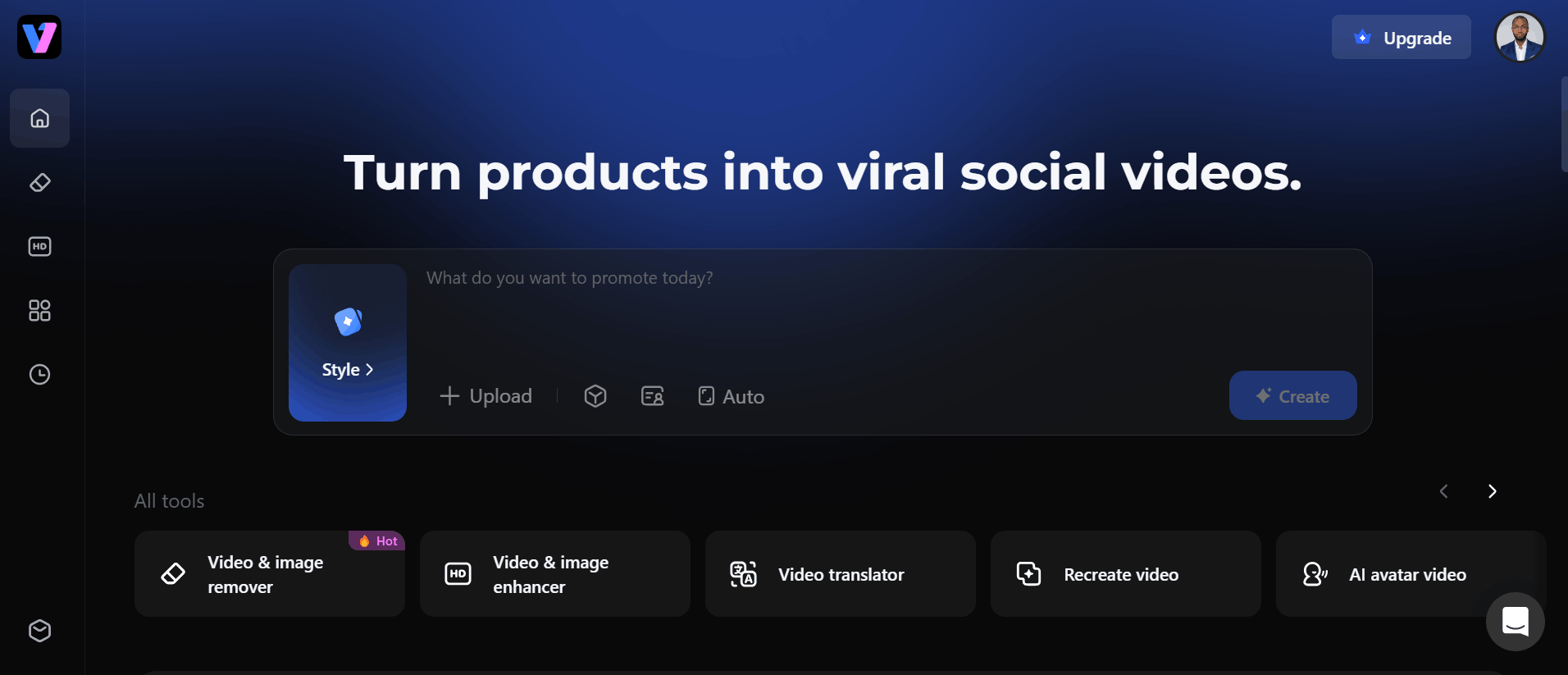 VMake AI Dashboard Interface