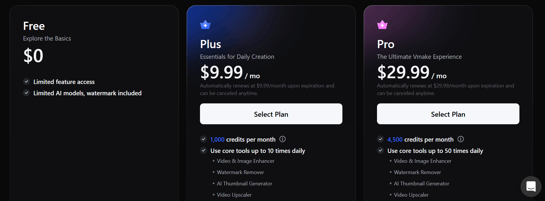 VMake AI Pricing