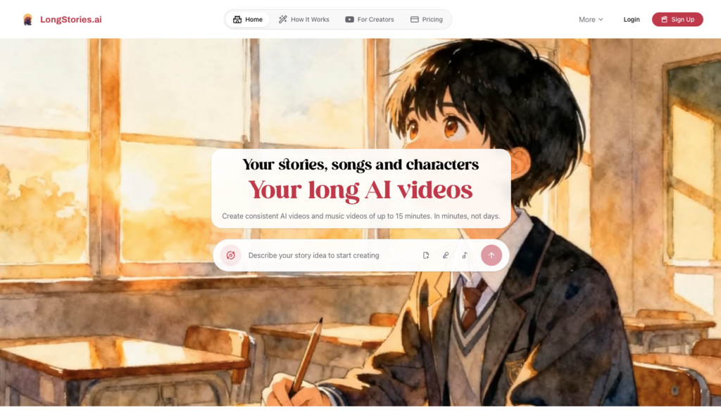 LongStories.ai website