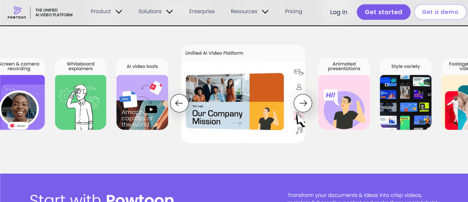 Powtoon AI website