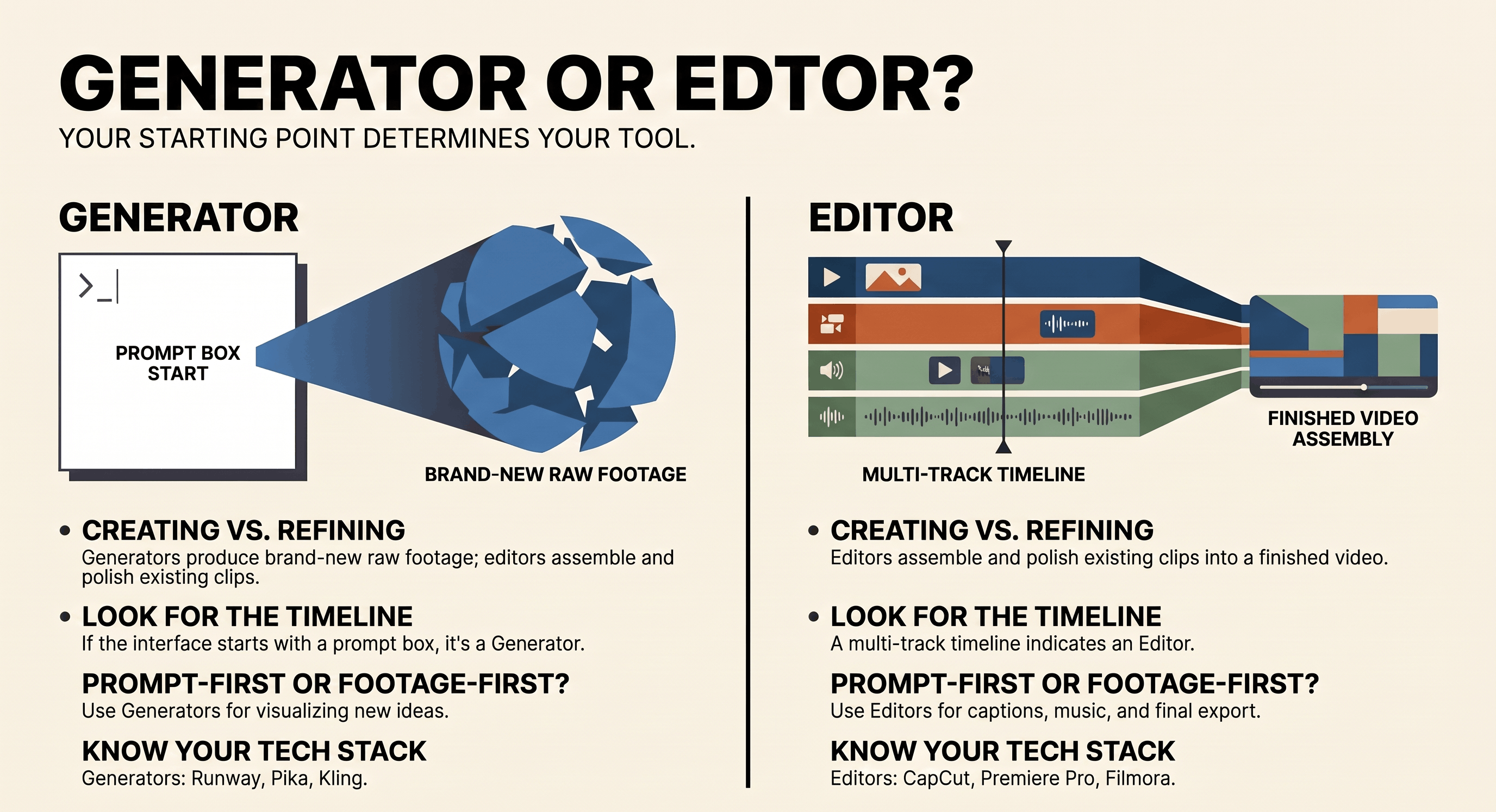 Video Generation vs Editing. How to make your choice